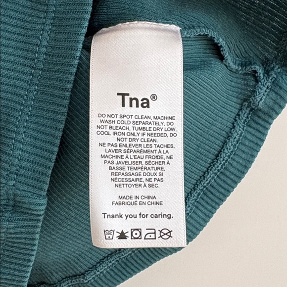 Aritzia Tna Teal Cropped Rib Tank XS - Picture 4 of 8